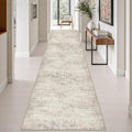 3x14 Washable Runner Rug：Modern Abstract Soft Carpet Brown Beige by FXRHLP