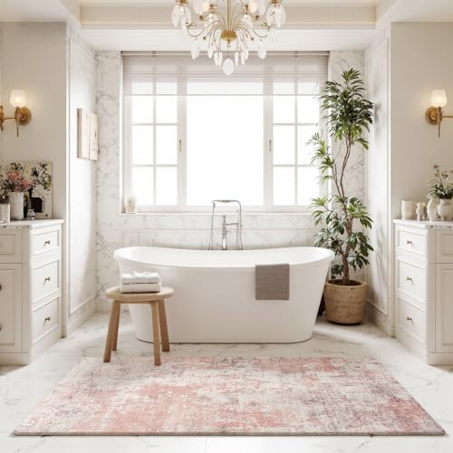 6x9 Pink Gray Washable Area Rug - Image 7
