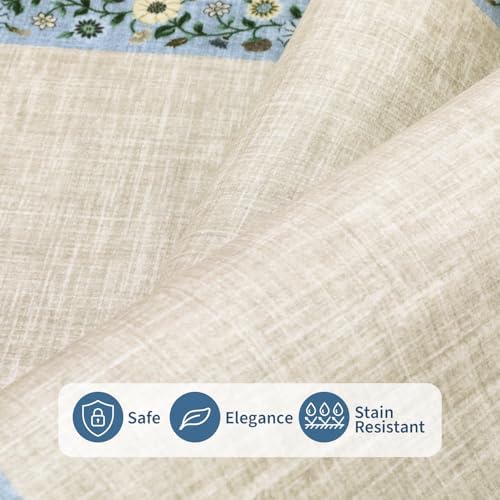 GarveeHome Washable Living Room Rug 9x12 Floral Bordered Area Rugs Soft Thin - Image 4