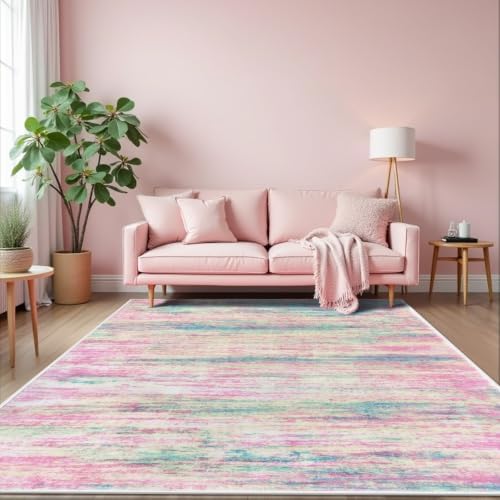 KOZYFLY Washable Pink Nursery Rug by KOZYFLY