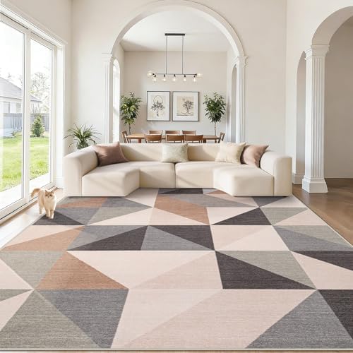 Washable Rug 8x10 Area Rugs: Modern Geometric Area Rug by AOYAOMI