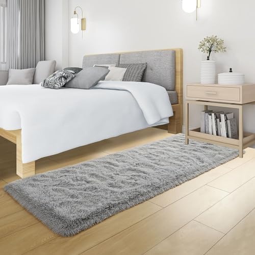 Tepook Grey Soft Runner Rugs for Bedroom 2x6 ft - Image 4