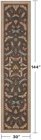 Hazo Haus Orange Brown Hallway Runner Rug 2'6"x12', Soft Low Pile Non Slip - Image 2