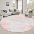 Round Area Rug Living Room: 8 ft Modern Washable Indoor Carpet by FXRHLP