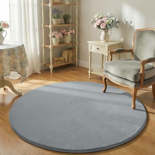Amearea Grey Round Area Rugs 6ft Circle Rugs - Image 7