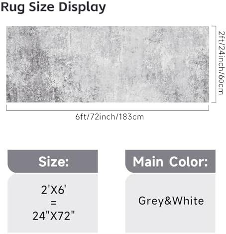Abstract 2x6 Runner Rug: Non Slip Indoor Rugs - Image 2