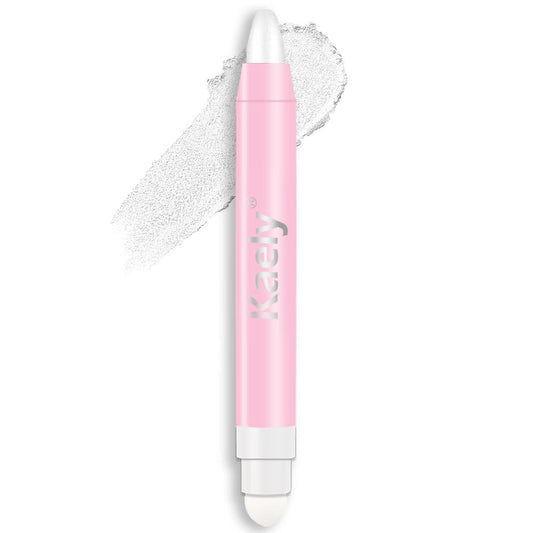 evpct 1Pcs Pearl White Shimmer Cream Eye Shadow Brightener Sticks for Eyes, Double Ended Cream Eyeshadow Stick Pencil Pen with Applicator, Eye Shadow Palette Highlighter Makeup Waterproof Pigmented 01