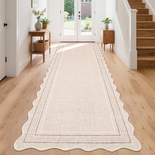 GarveeHome Scalloped Washable Runner 2x8 Rugs by GarveeHome