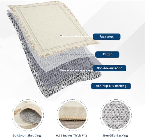 Garvee 2x6 Runner Rug Scalloped Kitchen Runner Rug Entryway Runners Ivory - Image 4