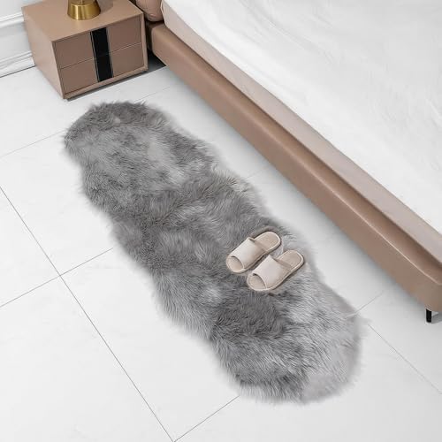 linmopm Faux Fur Sheepskin Rug, 2x6 ft Runner - Image 4