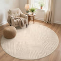 GENIMO Soft 8FT Round Rug Beige Washable by GENIMO