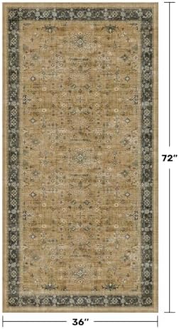 Hazo Haus Washable 3x6 Large Mudroom Area Rug, Bohemian Kitchen Floor Rug - Image 2