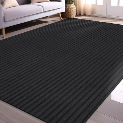 Fluffy Area Rug 8 x 10 Modern Durable Ultra Soft Plush Ribbed Indoor Rugs - Image 4
