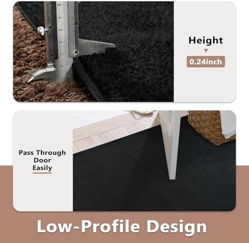 4x6 Pure Black Area Rug Non-Slip Washable Soft Thin - Image 6