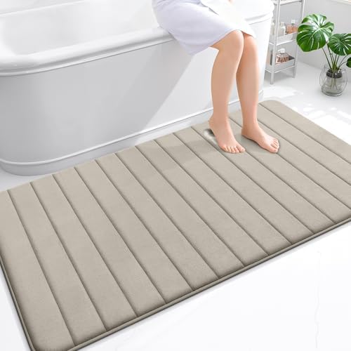 OLANLY Memory Foam Large Bath Mat 59x34, Super Soft Absorbent Bathroom Rugs by OLANLY