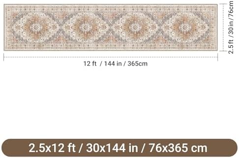 befbee 2'6"x12' Runner Rug for Hallway Washable Non Slip Kitchen Rug - Image 2