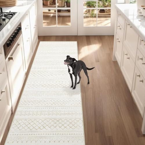 Runner Rug 2x5 Boho Geometric Area Rugs: Small Washable Kitchen Rug, Soft Non - Image 3