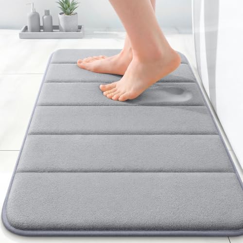 OLANLY Memory Foam Bath Mat 35x16, Super Soft and Absorbent Bathroom Rugs by OLANLY