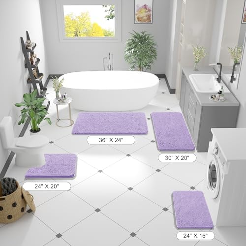 OLANLY Bathroom Runner Rugs 47x20, Extra Soft Absorbent Chenille Bath Rugs - Image 2