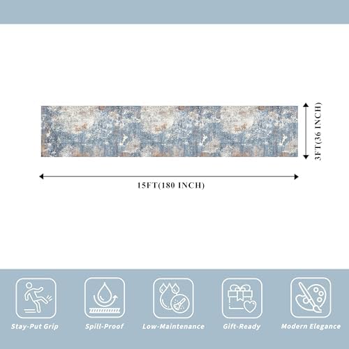 3x15 Ft Long Hallway Runner Rug – Non-Slip Washable Kitchen Floor Rug - Image 2