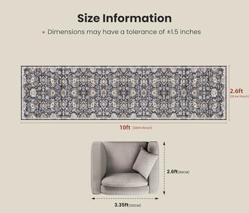 Amada 2'6"x10' Washable Runner Rug - Image 2