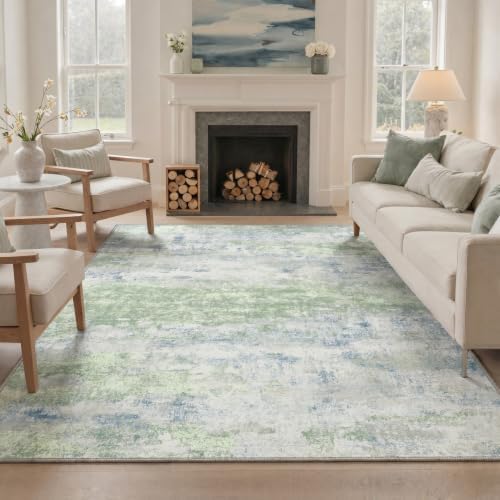 BEIMO 2x6 Runner Rug for Hallway, Light Green Washable Abstract Rug - Image 4