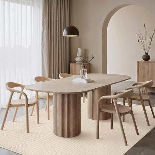 GENIMO Beige Rug 5x7 Washable Area Rugs - Image 2