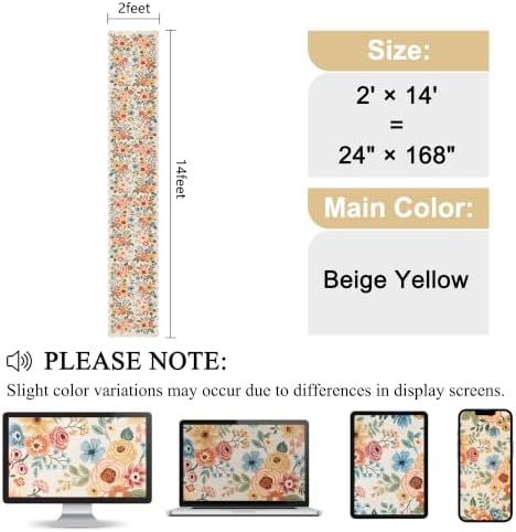 DUKINO 2x14 Hallway Runner Rug, Floral Washable Kitchen Rug - Image 2