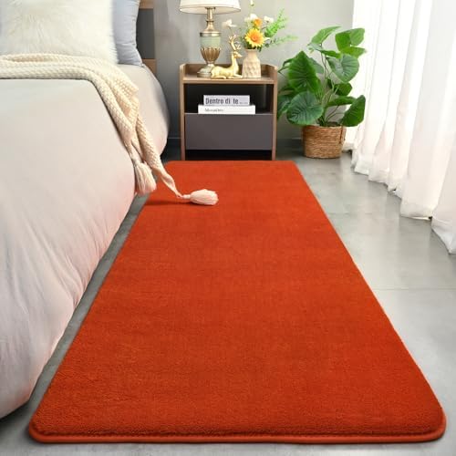 Amearea Modern Soft Hallway Runner Rug, 2x6 Feet Orange Washable Runner Rug - Image 2
