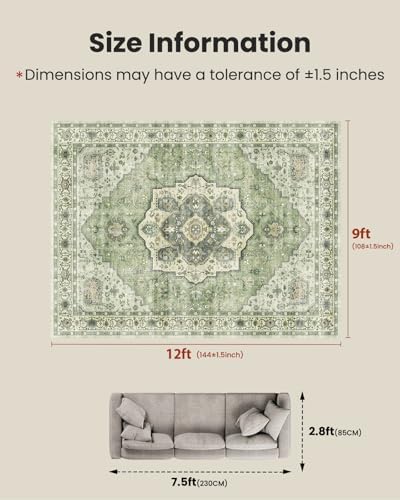 Amada Large 9x12 Washable Area Rug - Image 2