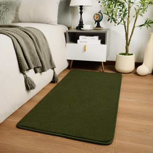 Amearea Modern Washable Runner Rugs, 2x4 Olive Green Bedroom Runner Rug - Image 7