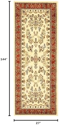 SAFAVIEH Lyndhurst Runner Rug 2'3"x12', Traditional Ivory & Rust LNH331R - Image 2