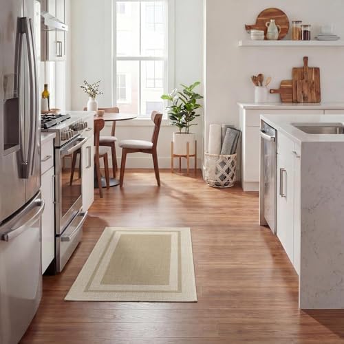Artoid Mode Beige Absorbent Rectangle Non-Skid Doormat, Home Mats Non Slip - Image 6