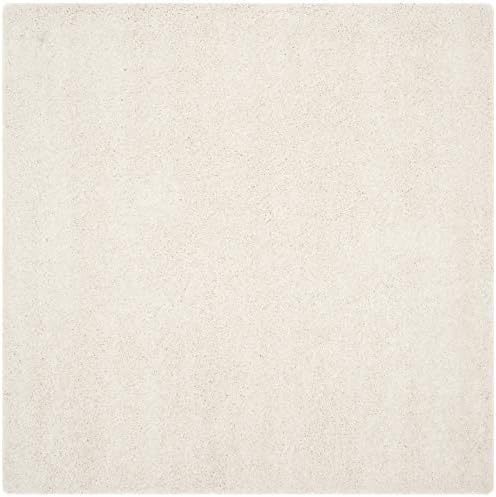 SAFAVIEH Milan Shag Collection 7' x 7' Square Ivory SG180 Solid Non-Shedding - Image 3