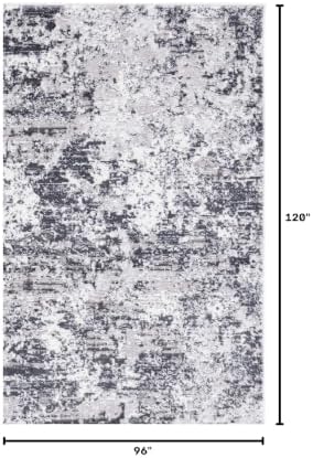 SAFAVIEH Amelia Area Rug 8'x10', Modern Charcoal & Ivory ALA705H - Image 2
