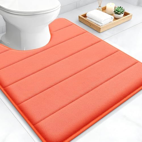 OLANLY Memory Foam Toilet Rugs U Shaped 24x20, Super Soft and Absorbent by OLANLY