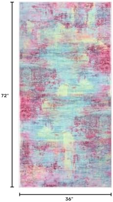 IOHOUZE Abstract Runner Rug 3x6 Ft Washable Runners - Image 2