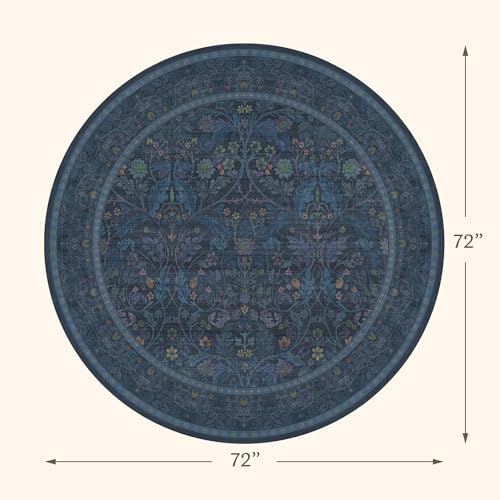 Washable 6ft Round Living Room Rug, Thin Circle Rug - Image 2