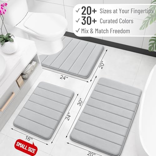OLANLY Memory Foam Long Bathroom Rugs Runner 70x24, Super Soft Absorbent - Image 2