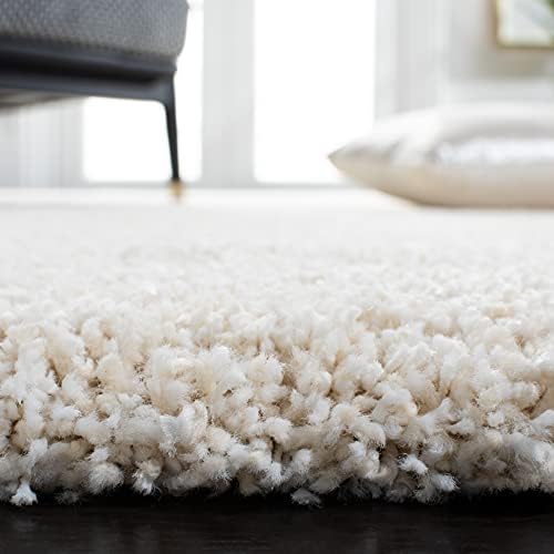 SAFAVIEH Milan Shag Collection 7' x 7' Square Ivory SG180 Solid Non-Shedding - Image 5