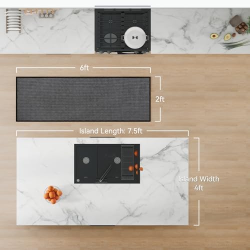 YDKGL Kitchen Runner Rug Mat Non Slip Hallway Runner Washable Black 2x6 ft - Image 2