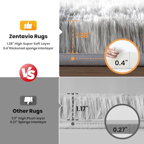 Zentavio Grey and White Area Rugs - Image 2
