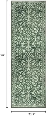 Washable Vintage 2.6x8 Runner Rug Non Slip Runners - Image 2