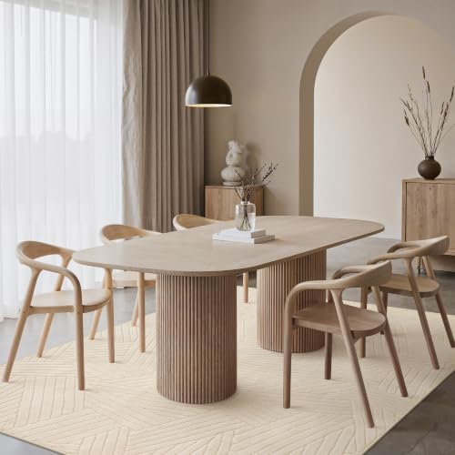 GENIMO Beige Rug 5x7 Washable Area Rugs - Image 4