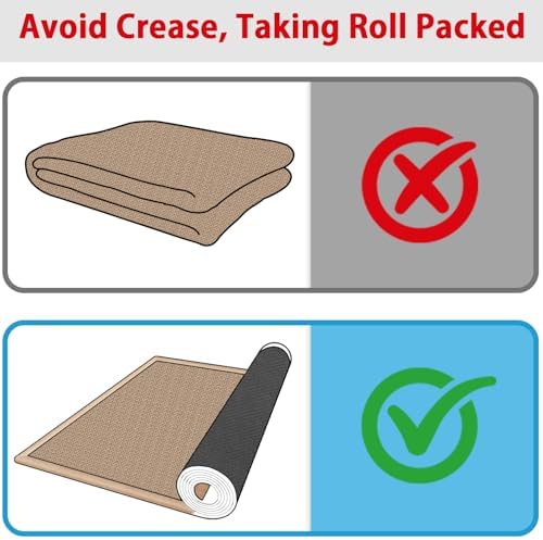 10ft Natural Jute Hallway Runner Rug Non Slip Washable, Rubber Backed Long - Image 3