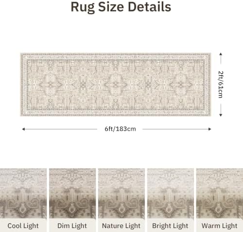 2x6 Hallway Washable Runner Rug - Image 2