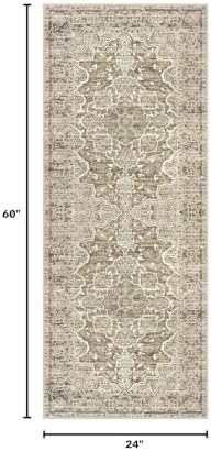 KUTA Vintage Washable Runner 2x5 Beige Brown 5ft Hallway Kitchen Runners - Image 2
