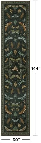 Dark Green 2'6"x12' Long Runner Rugs - Image 2
