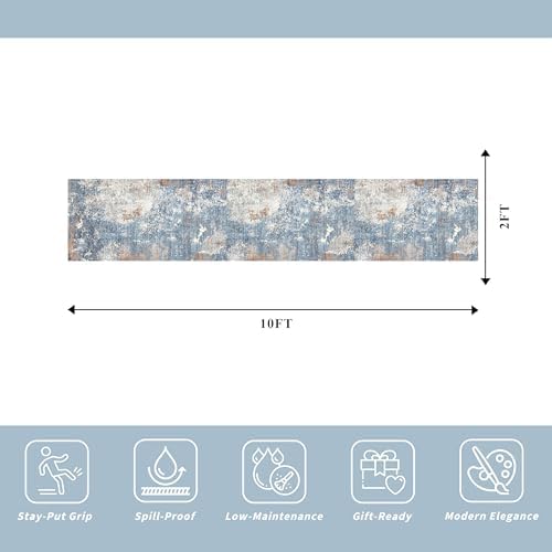 2x10 ft Washable Hallway Runner Rug – Non-Slip Low-Pile Long Carpet Runner - Image 2