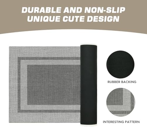 Artoid Mode Grey Absorbent Rectangle Non-Skid Doormat, Home Mats Non Slip - Image 7